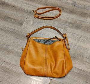 Realer Soft Brown Faux Leather Purse Handbag Large Hobo Crossbody